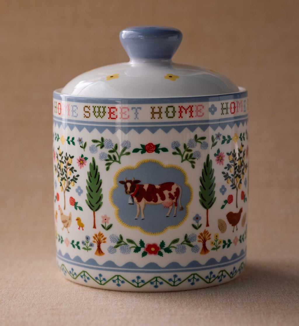 Cloverpaperco™ - Porcelain Canister - Home Sweet Home