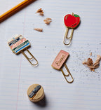 Cloverpaperco™ - Enamel Paper Clip Set - Schoolhouse