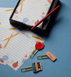 Cloverpaperco™ - Enamel Paper Clip Set - Schoolhouse