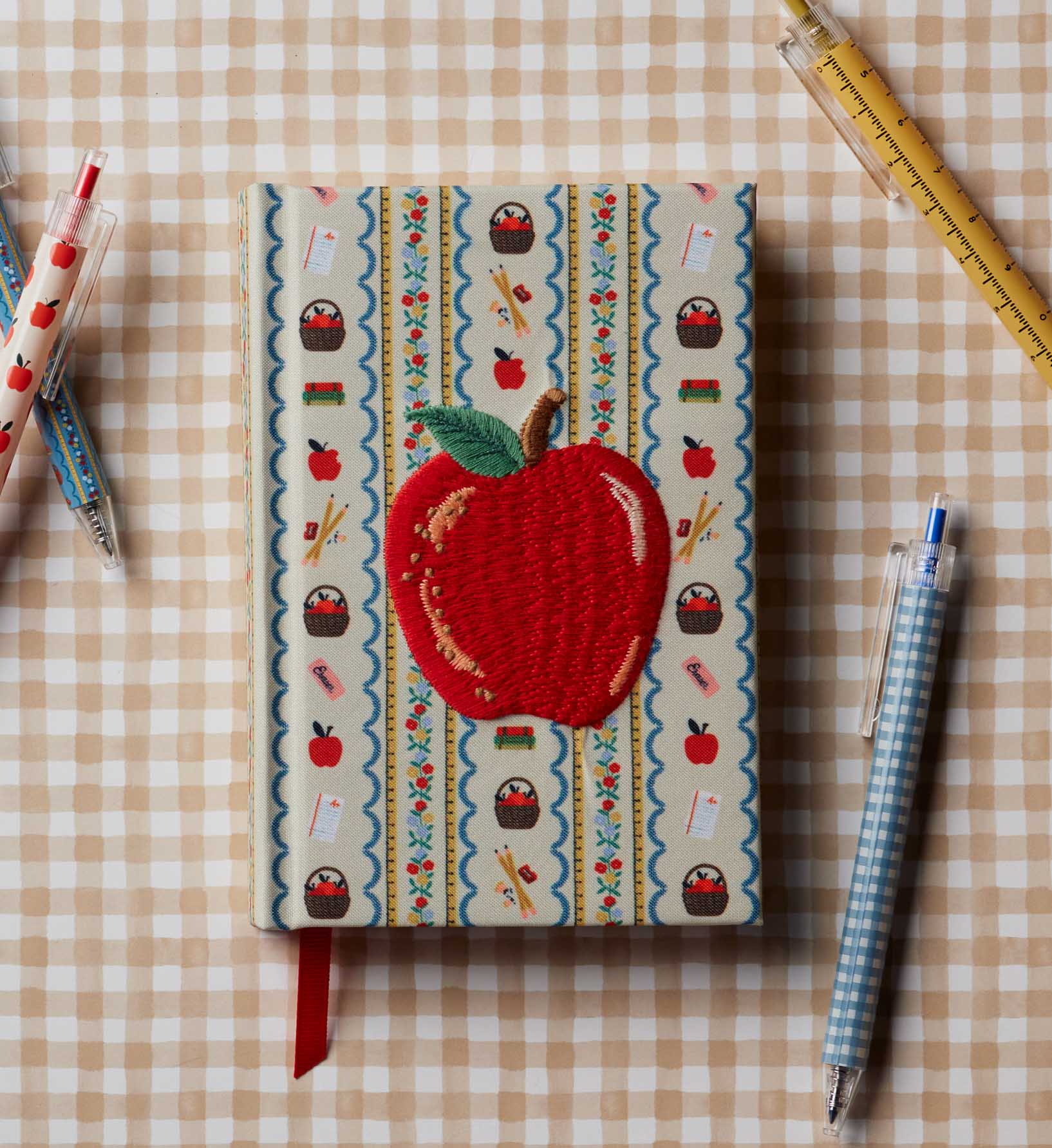 Cloverpaperco™ - Mini Embroidered Journal - Schoolhouse