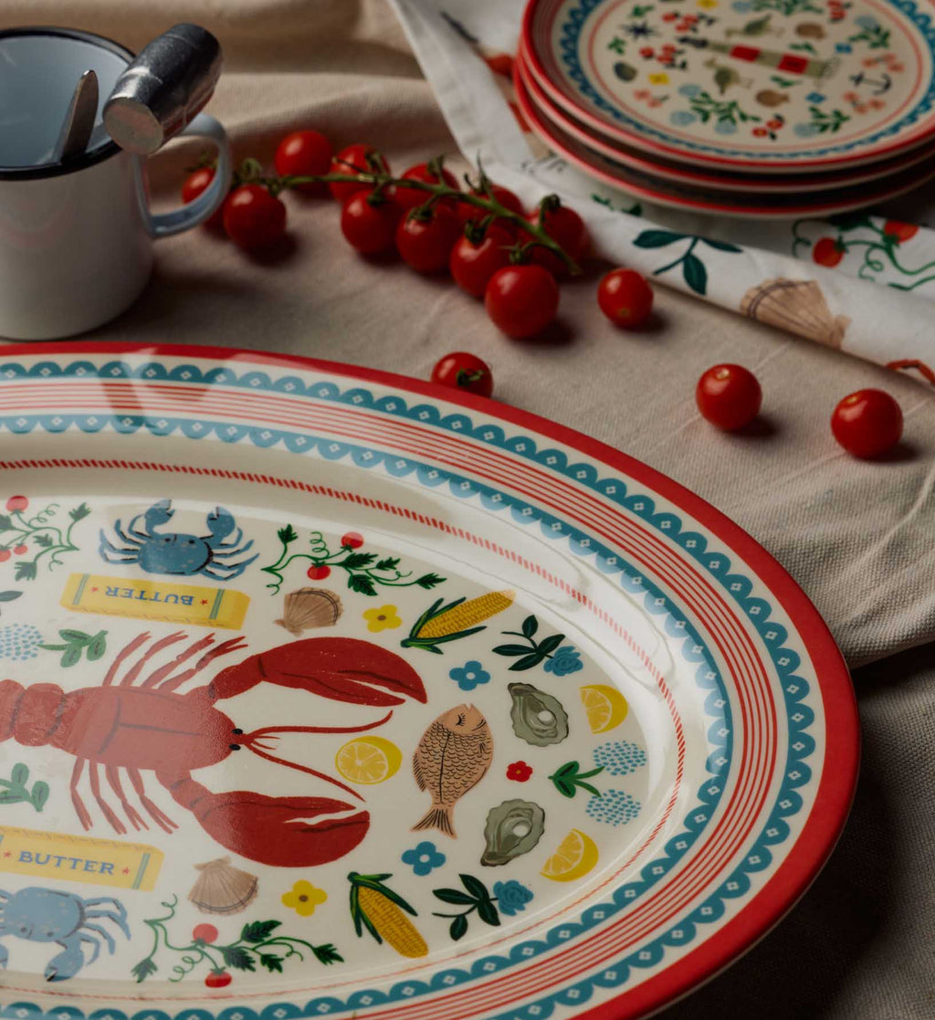 Cloverpaperco™ - Melamine Serving Platter - Seaside