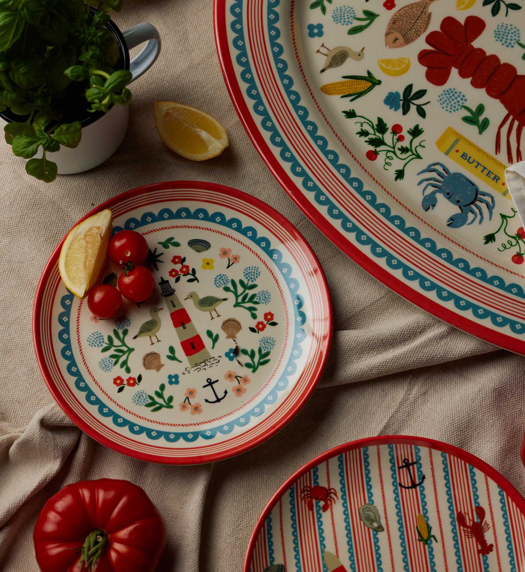 Cloverpaperco™ - Melamine Serving Platter - Seaside