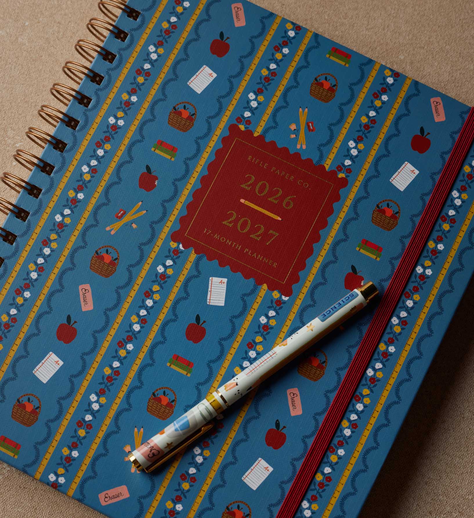 Cloverpaperco™ - 2026-2027 17-Month Academic Hardcover Spiral Planner - Schoolhouse