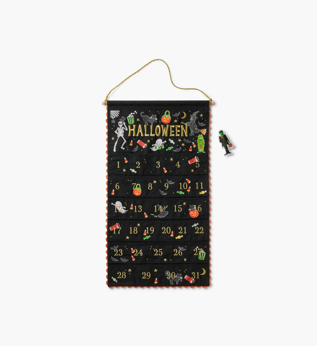 Cloverpaperco™ - Embroidered Hanging Countdown Calendar - Halloween Parade