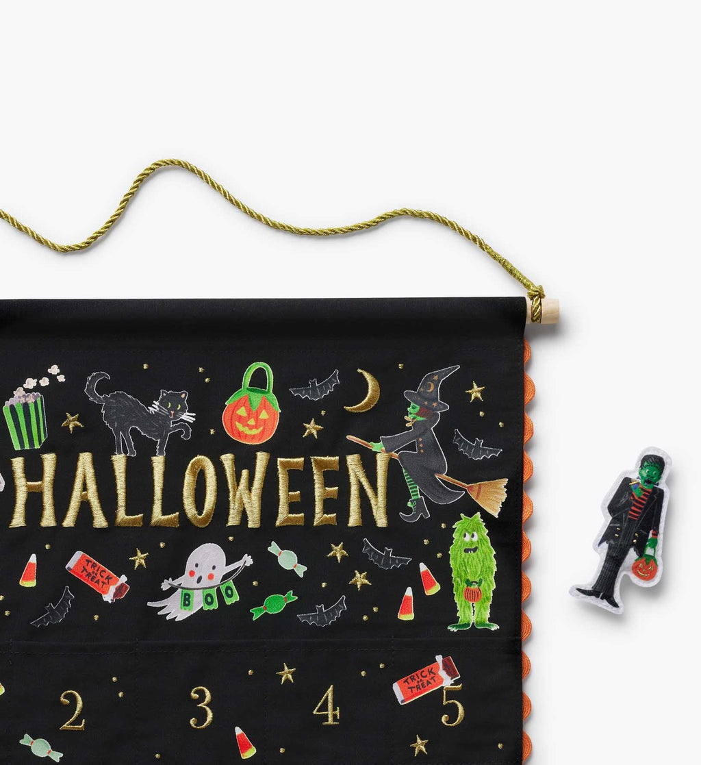 Cloverpaperco™ - Embroidered Hanging Countdown Calendar - Halloween Parade