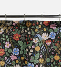 Cloverpaperco™ - Percale Shower Curtain - Strawberry Fields Black