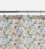 Cloverpaperco™ - Percale Shower Curtain - Strawberry Fields White