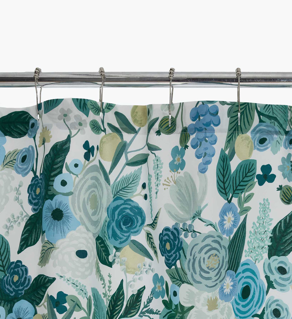 Cloverpaperco™ - Percale Shower Curtain - Garden Party Blue