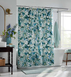 Cloverpaperco™ - Percale Shower Curtain - Garden Party Blue
