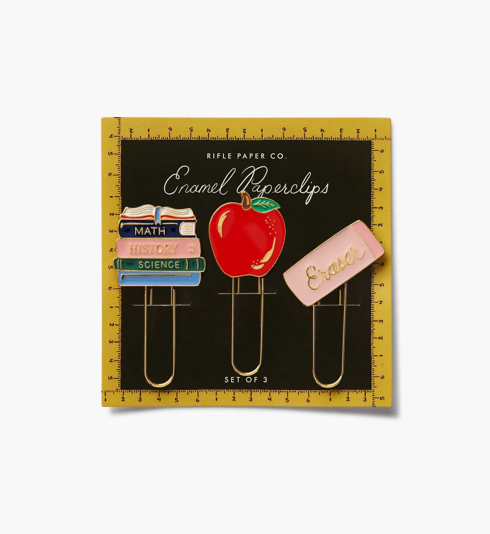 Cloverpaperco™ - Enamel Paper Clip Set - Schoolhouse