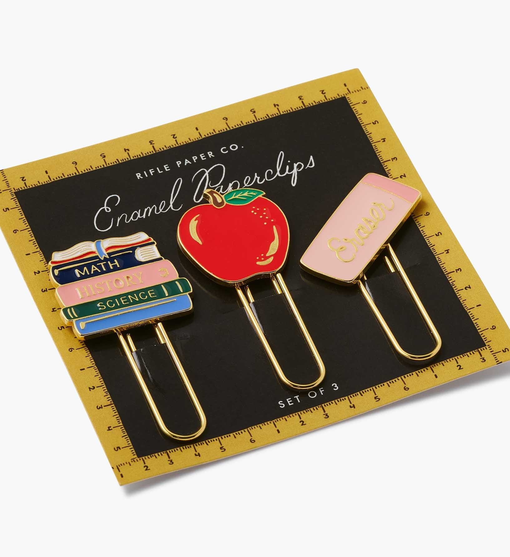 Cloverpaperco™ - Enamel Paper Clip Set - Schoolhouse