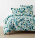 Cloverpaperco™ - Percale Duvet Cover - Garden Party Blue