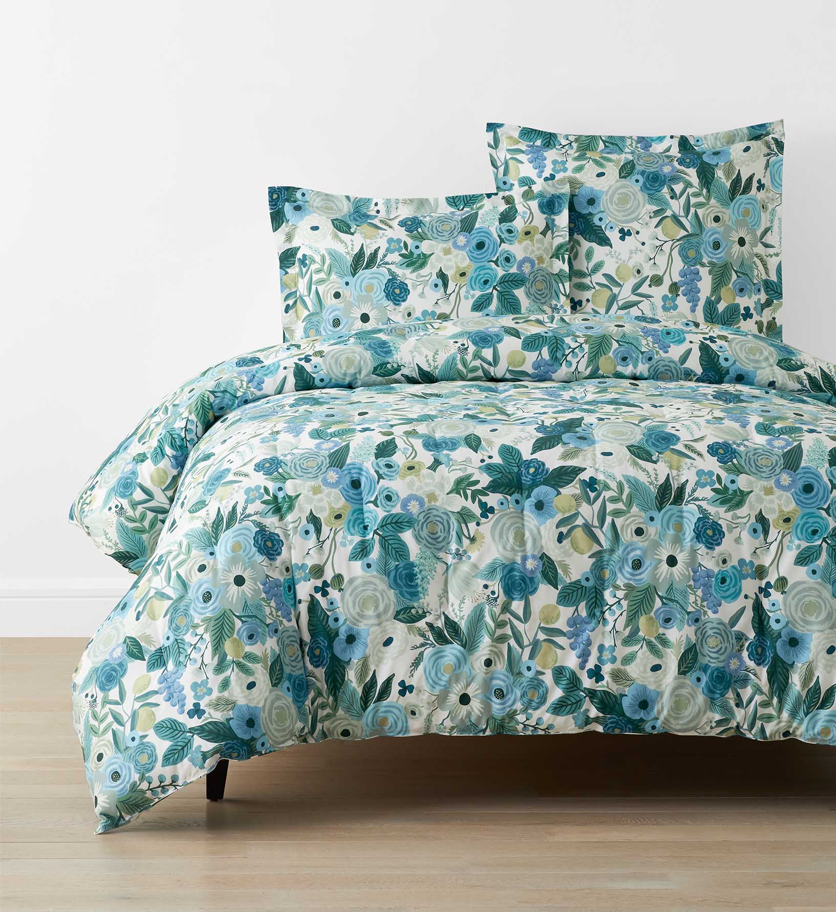 Cloverpaperco™ - Percale Duvet Cover - Garden Party Blue