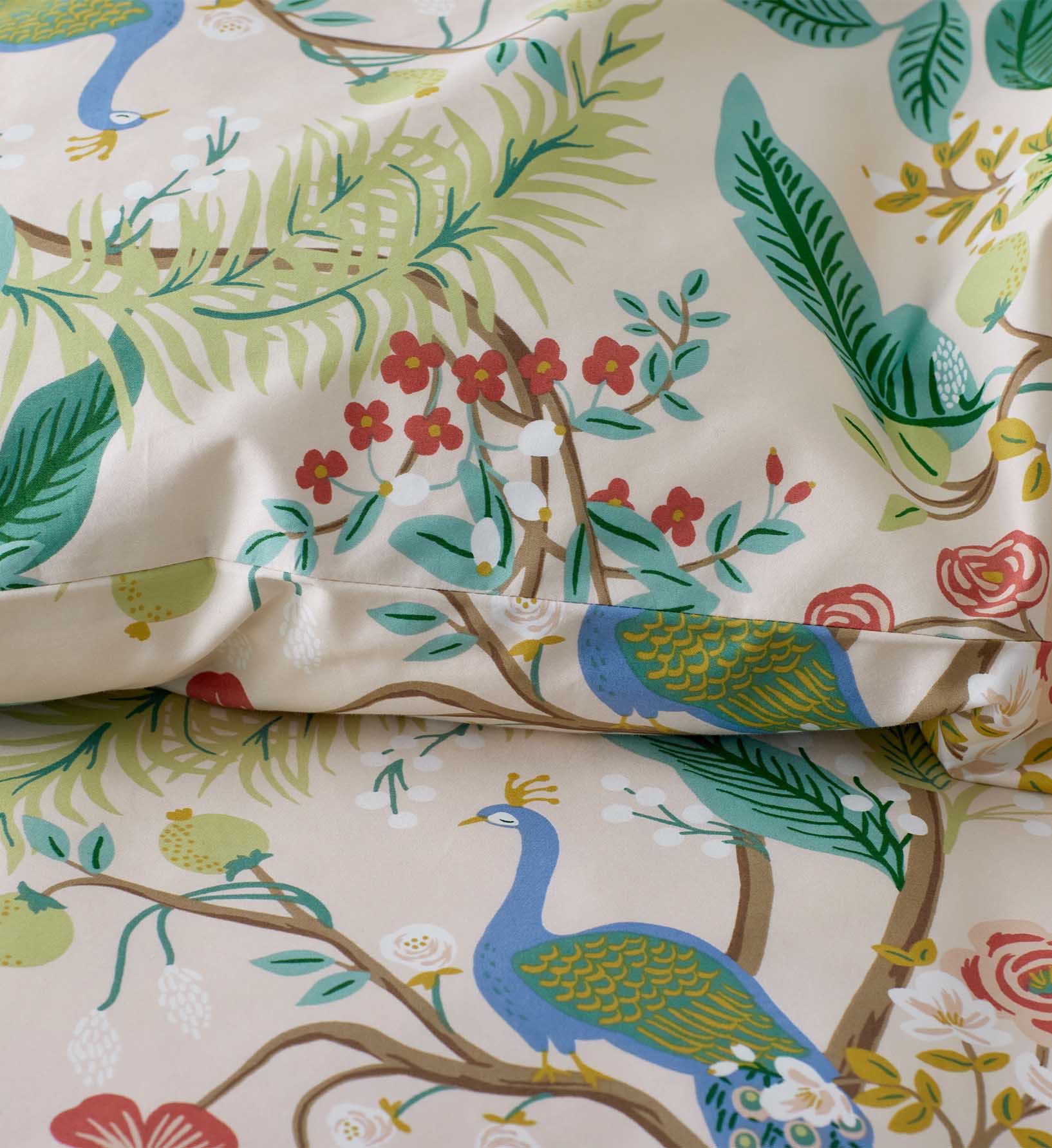Cloverpaperco™ - Sateen Comforter - Peacock Blush