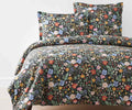Cloverpaperco™ - Percale Duvet Cover - Strawberry Fields Black