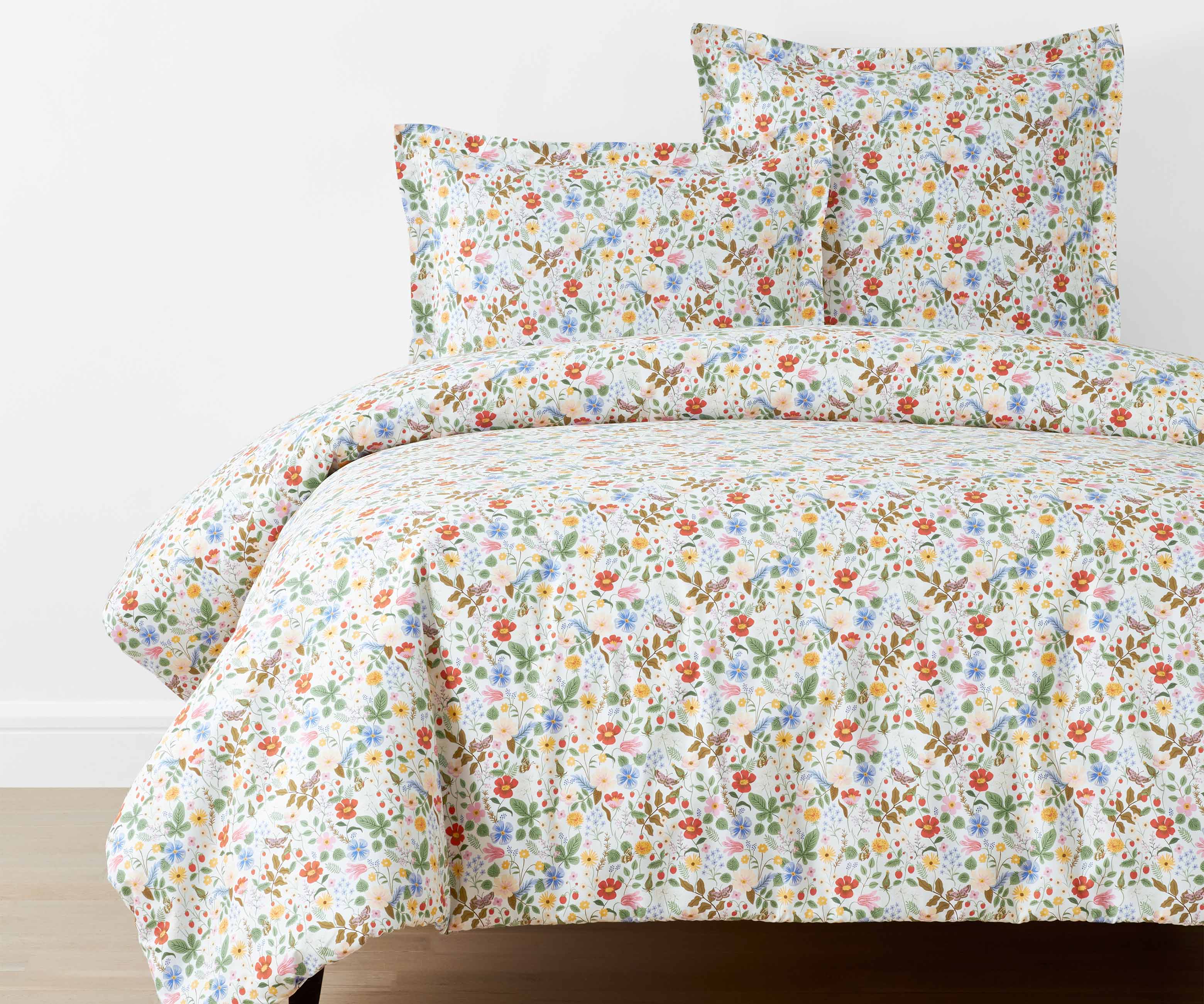 Cloverpaperco™ - Percale Duvet Cover - Strawberry Fields White
