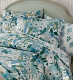 Cloverpaperco™ - Percale Duvet Cover - Garden Party Blue