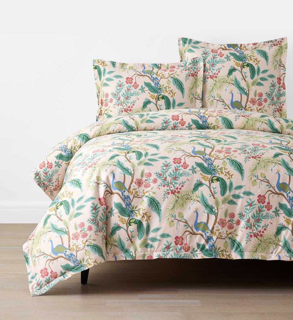 Cloverpaperco™ - Sateen Duvet Cover - Peacock Blush