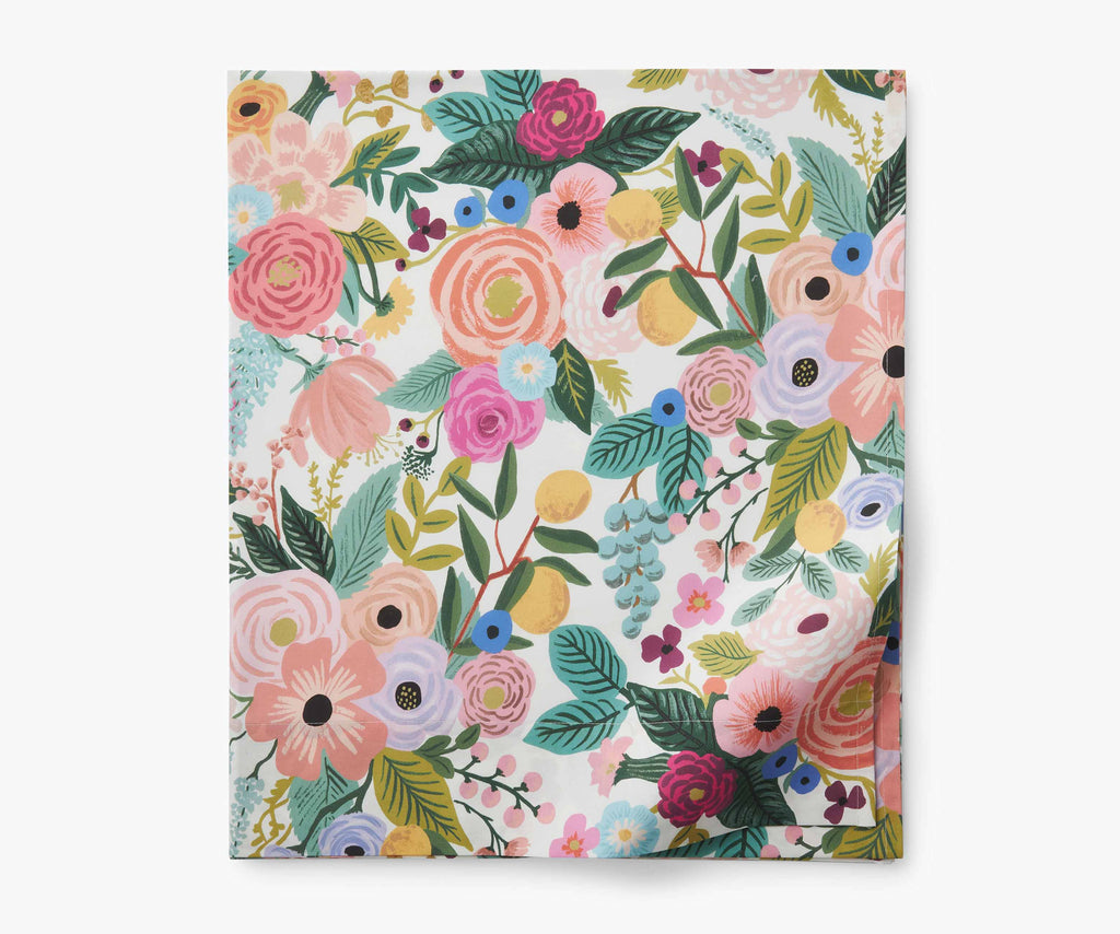 Cloverpaperco™ - Percale Flat Sheet - Garden Party