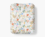Cloverpaperco™ - Percale Fitted Sheet - Strawberry Fields White