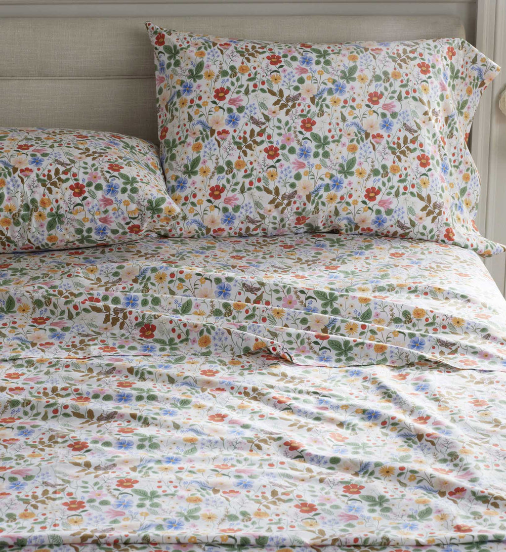 Cloverpaperco™ - Percale Pillowcases - Strawberry Fields White