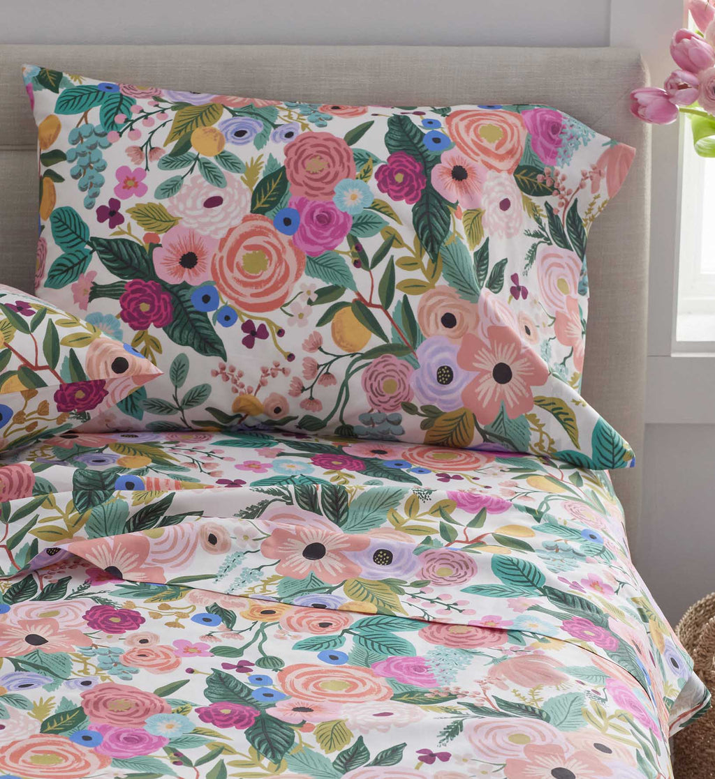 Cloverpaperco™ - Percale Sheet Set - Garden Party