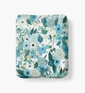 Cloverpaperco™ - Percale Fitted Sheet - Garden Party Blue