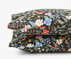 Cloverpaperco™ - Percale Pillowcases - Strawberry Fields Black