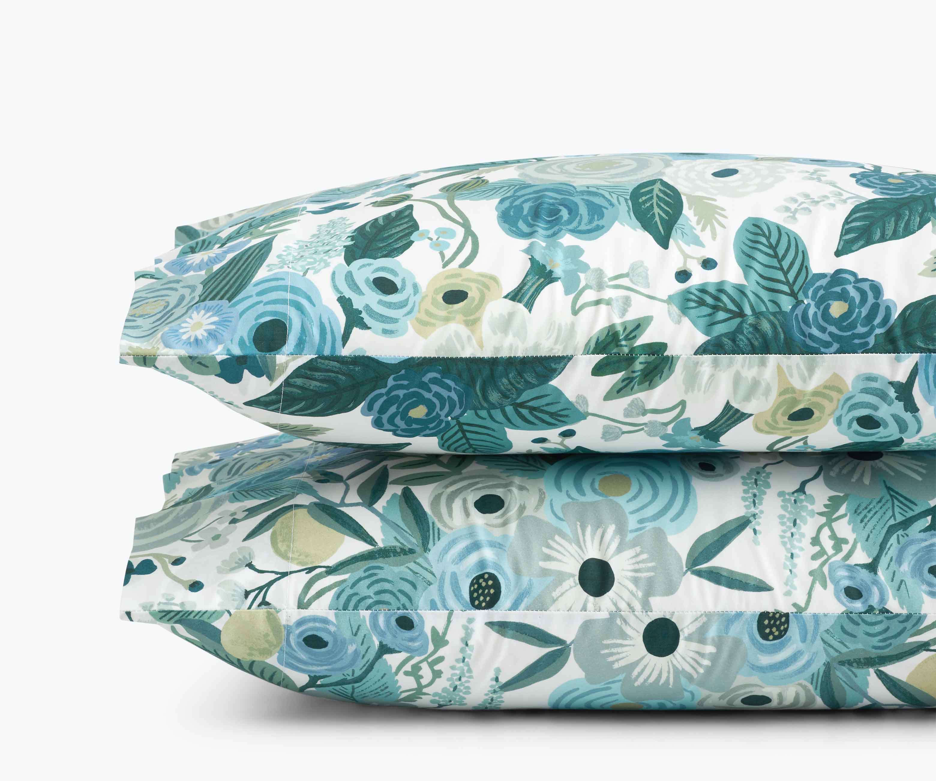 Cloverpaperco™ - Percale Pillowcases - Garden Party Blue