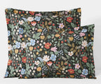 Cloverpaperco™ - Percale Sham - Strawberry Fields Black