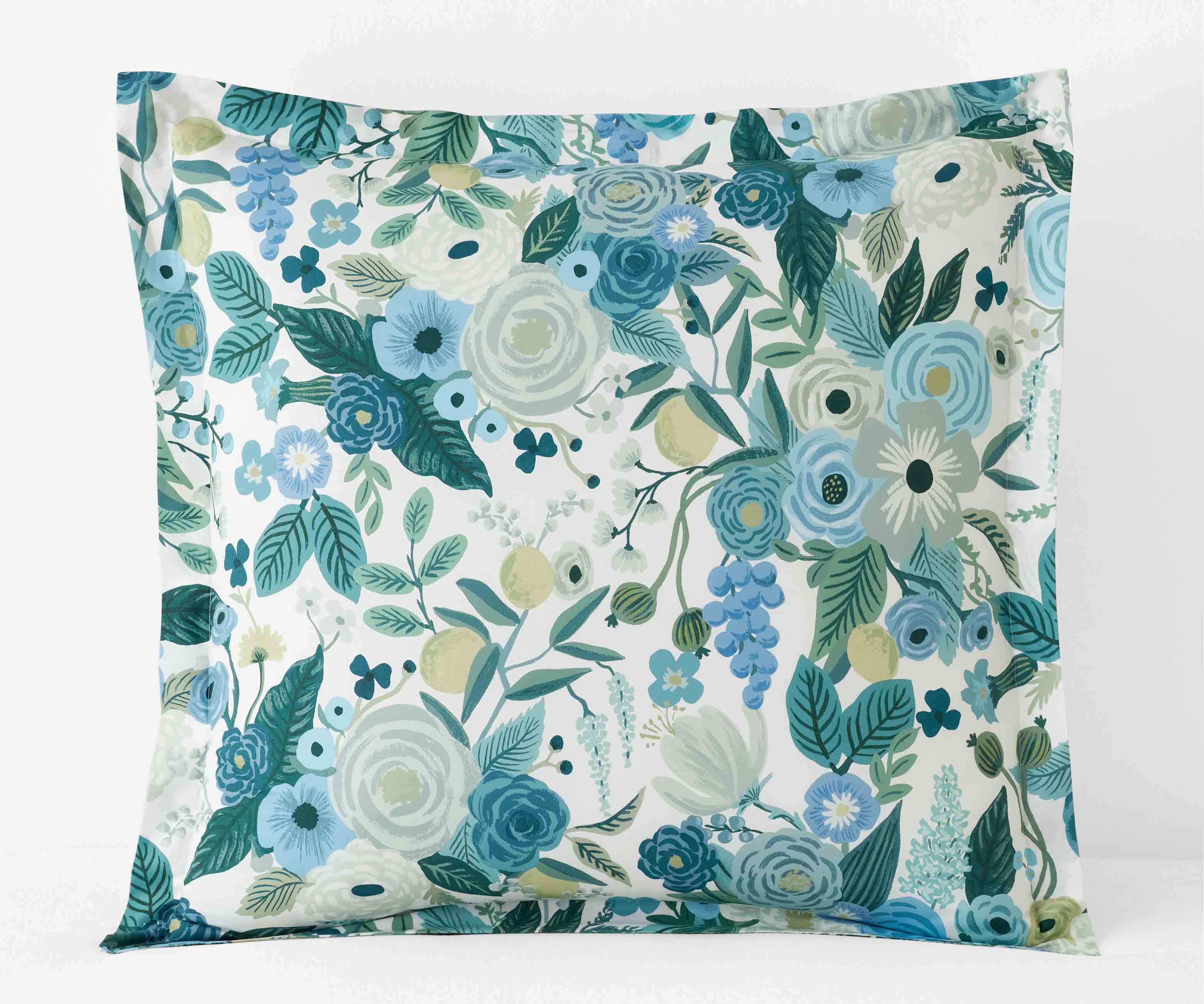 Cloverpaperco™ - Percale Sham - Garden Party Blue