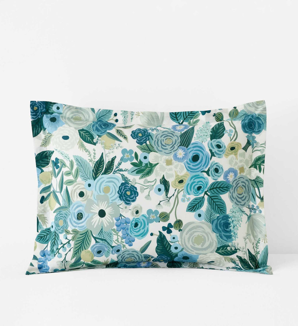 Cloverpaperco™ - Percale Sham - Garden Party Blue
