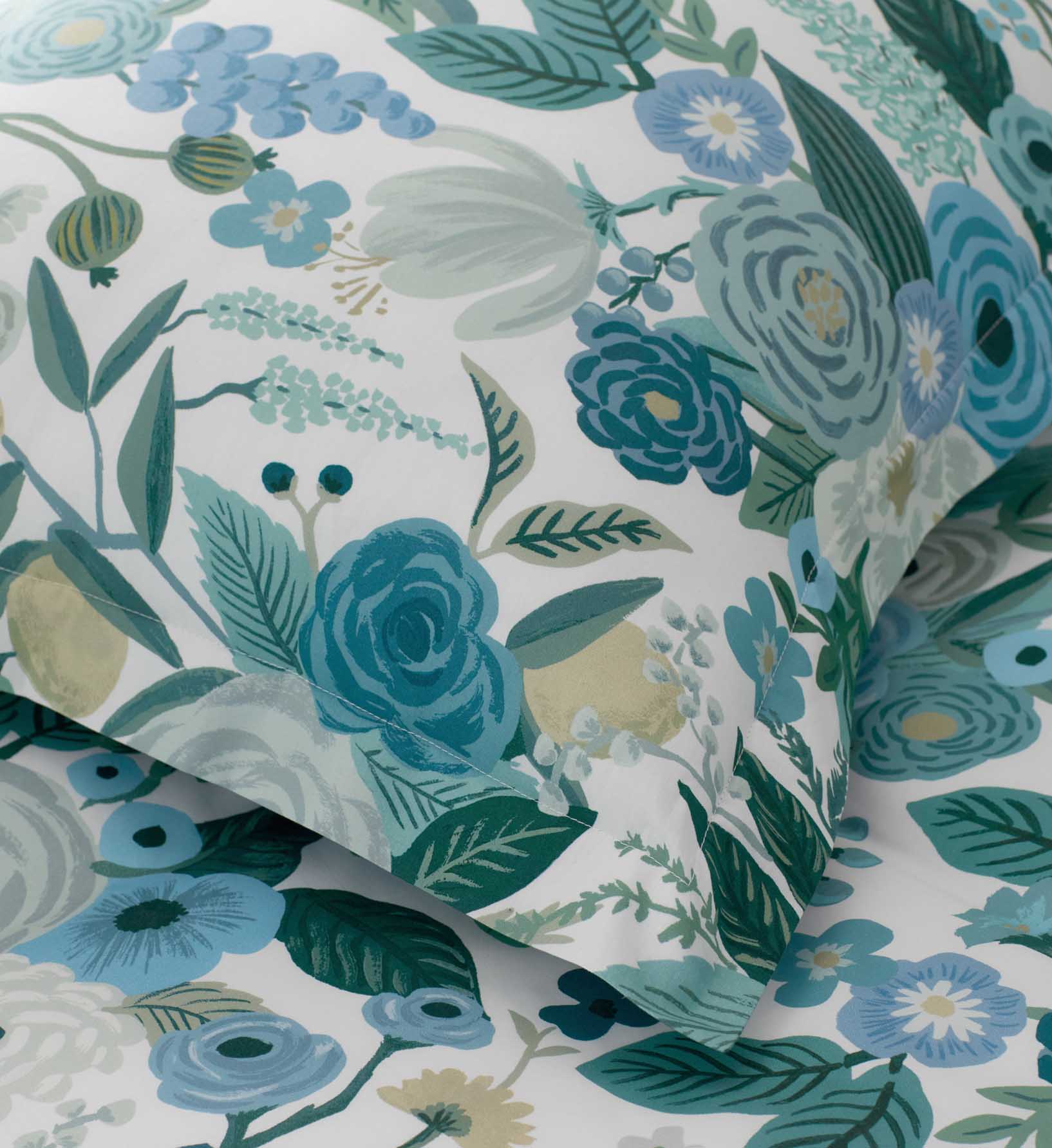 Cloverpaperco™ - Percale Sham - Garden Party Blue