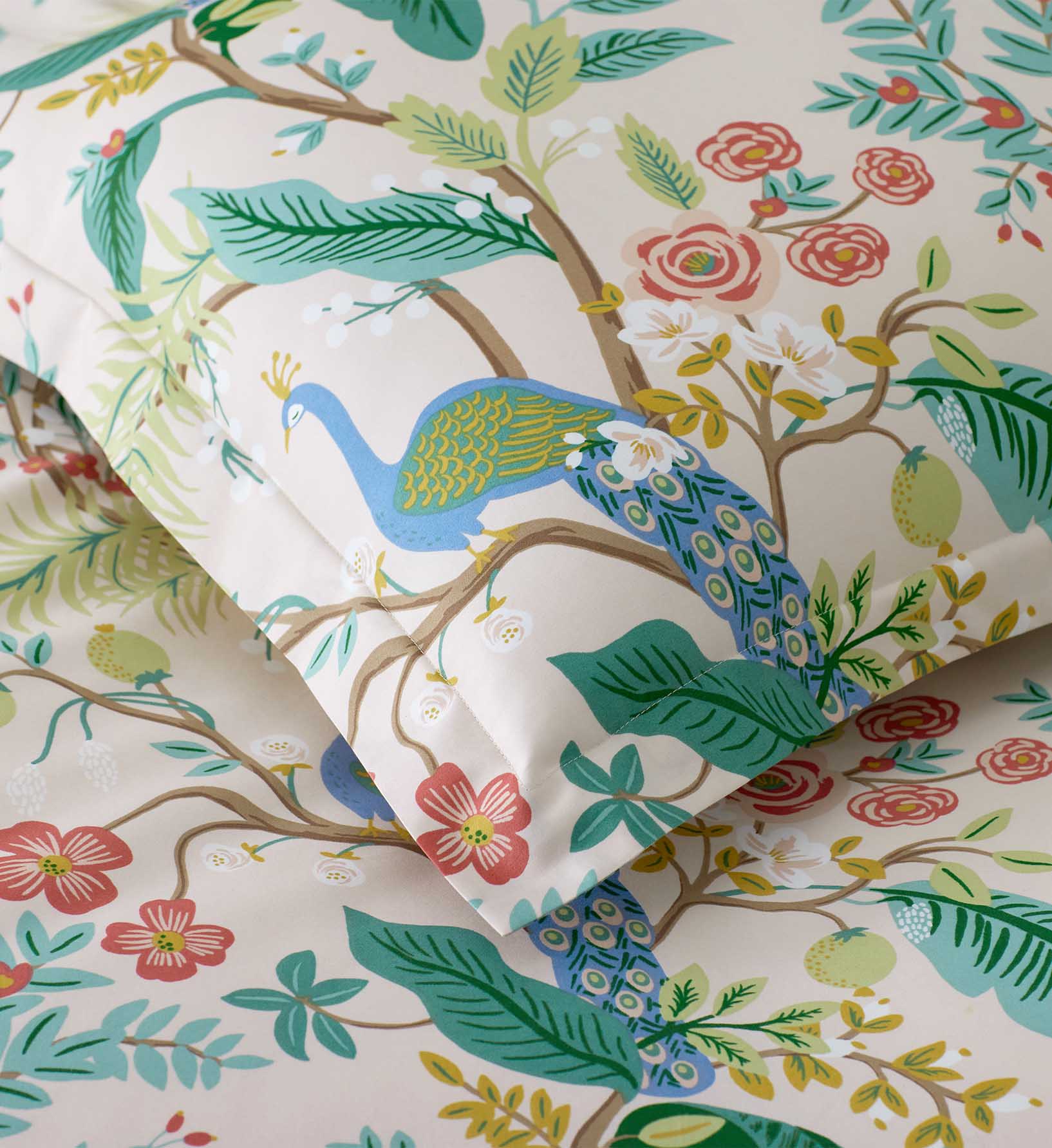 Cloverpaperco™ - Sateen Sham - Peacock Blush
