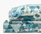 Cloverpaperco™ - Percale Sheet Set - Garden Party Blue