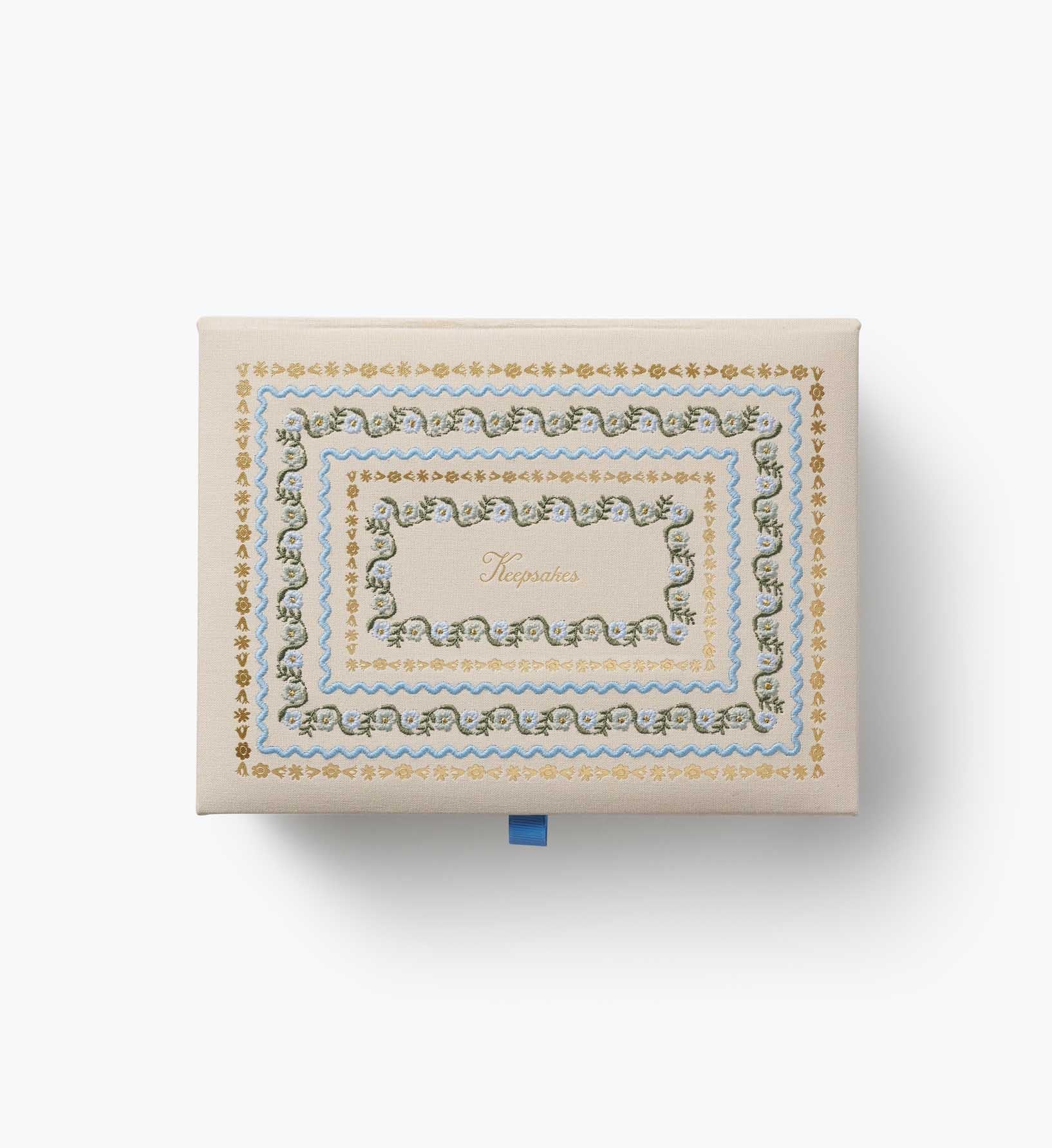 Cloverpaperco™ - Large Embroidered Keepsake Box - Delphine