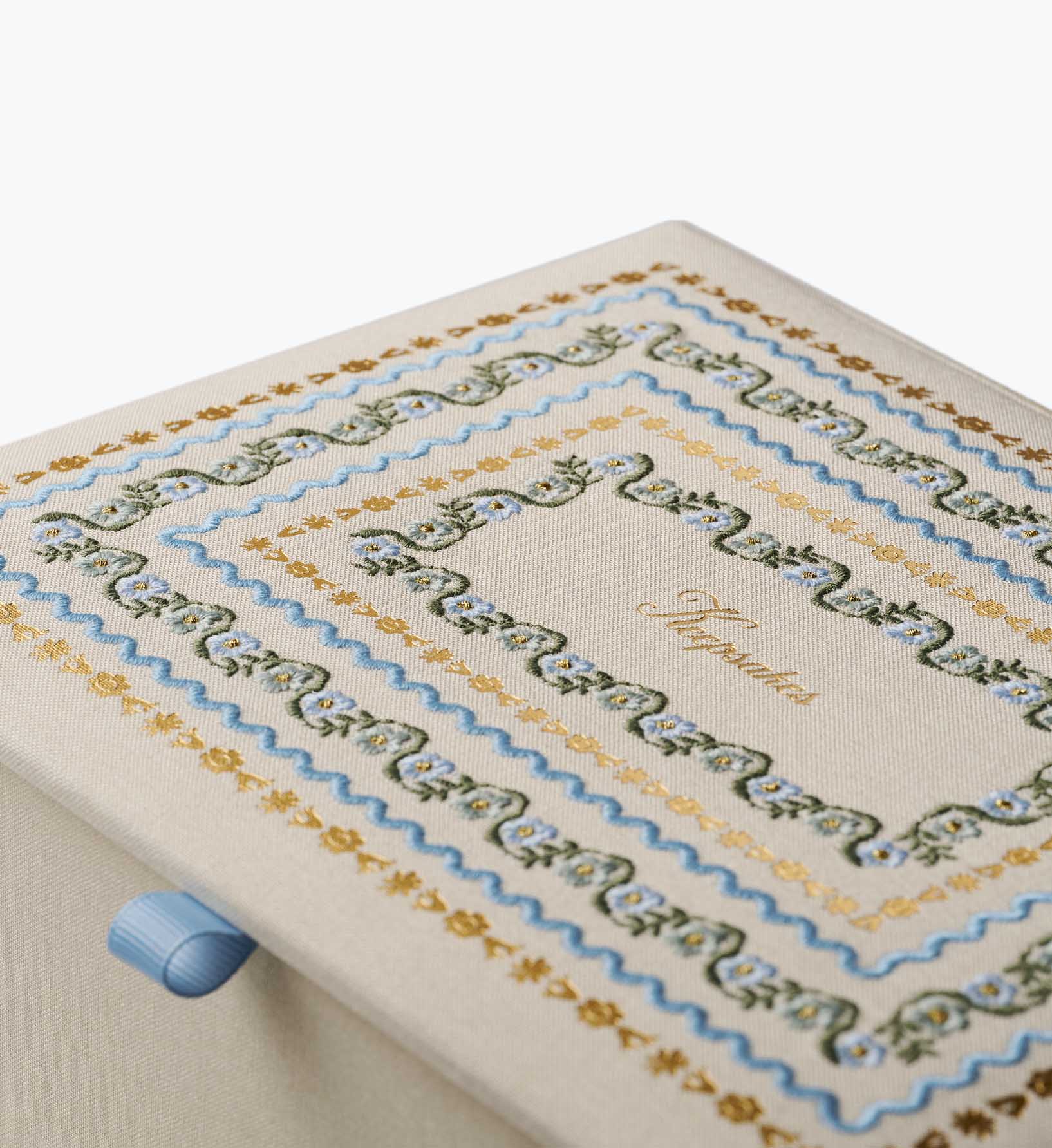 Cloverpaperco™ - Large Embroidered Keepsake Box - Delphine