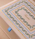 Cloverpaperco™ - Large Embroidered Keepsake Box - Delphine