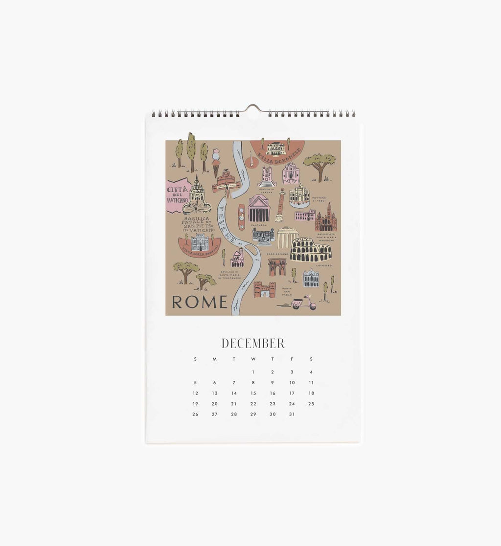 Cloverpaperco™ - 2027 Wall Calendar - Travel Sketches