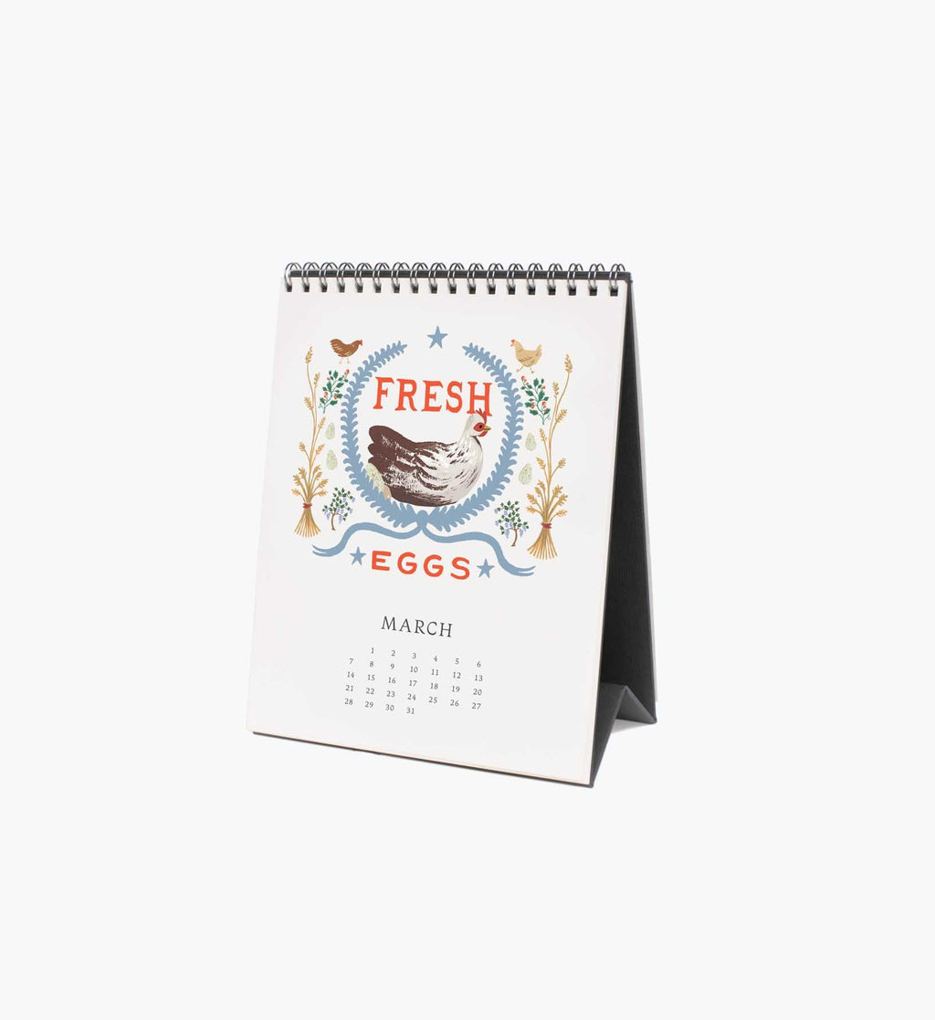 Cloverpaperco™ - 2027 Desk Calendar - Country Farm