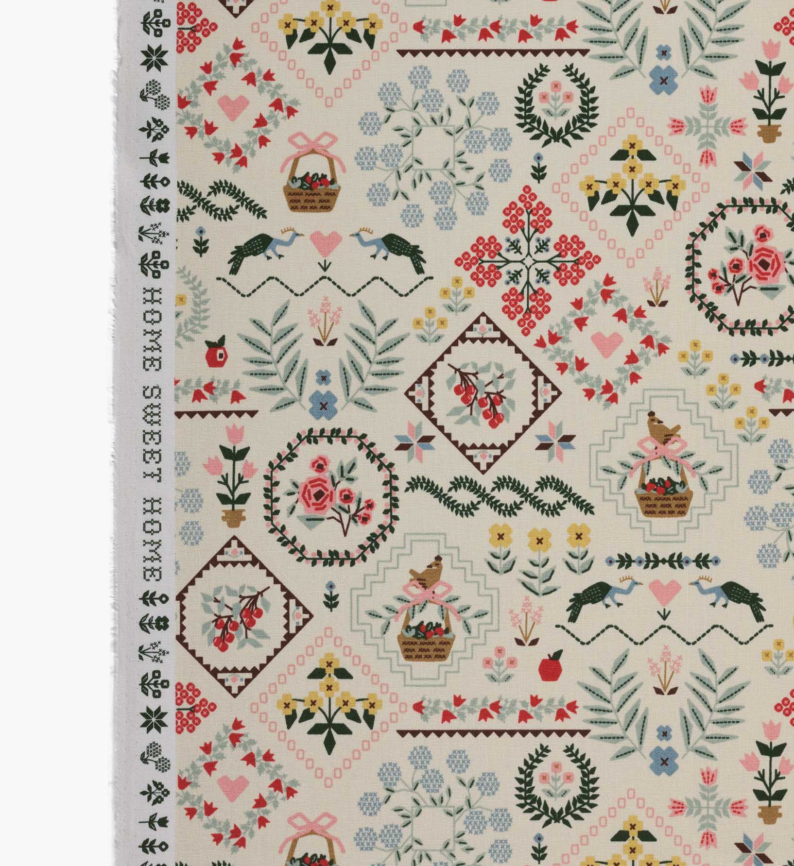 Cloverpaperco™ - Heritage Sampler Canvas Fabric - Linen