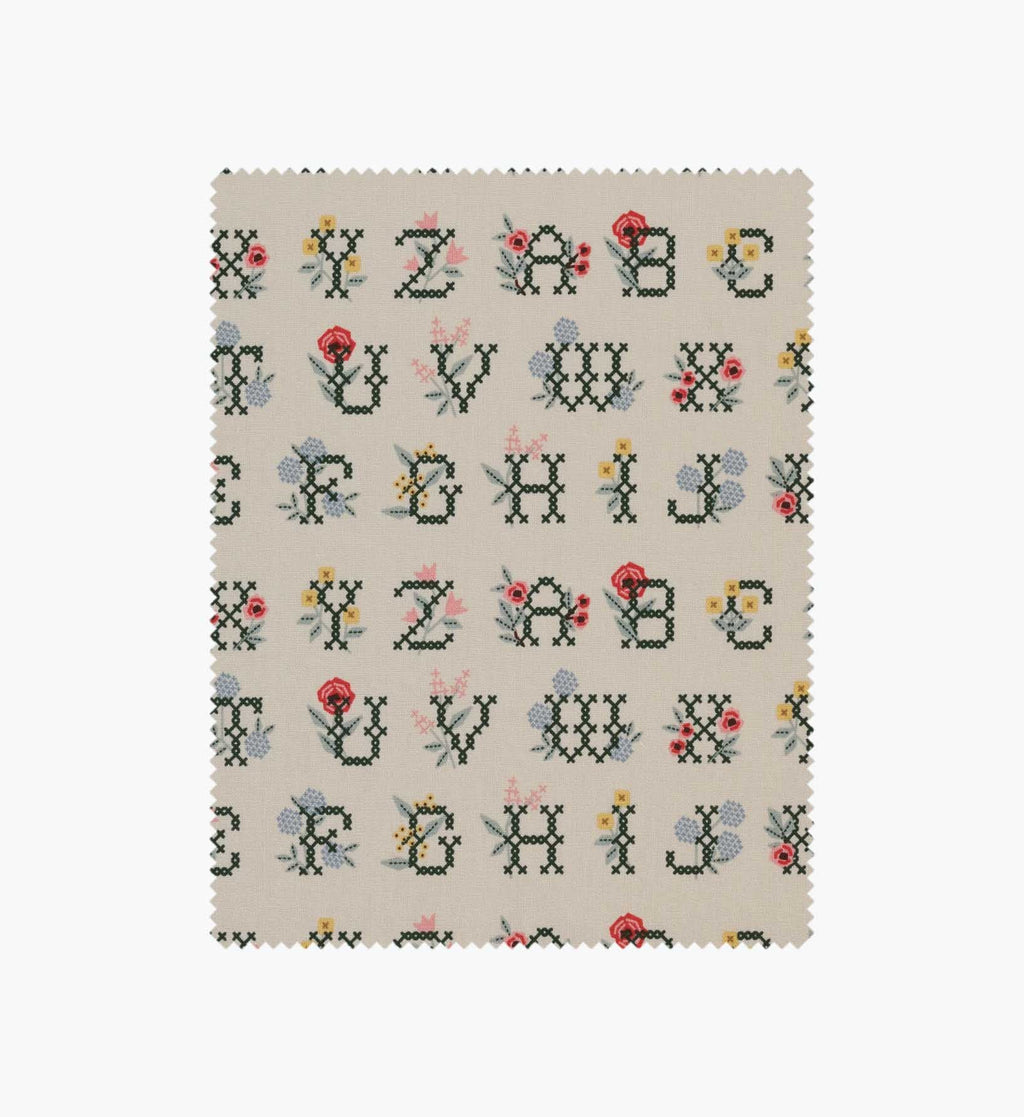 Cloverpaperco™ - Cross Stitch Letters Canvas Fabric - Linen