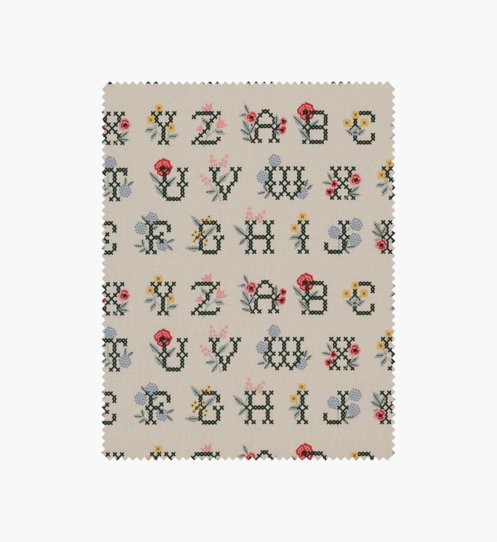 Cloverpaperco™ - Cross Stitch Letters Canvas Fabric - Linen
