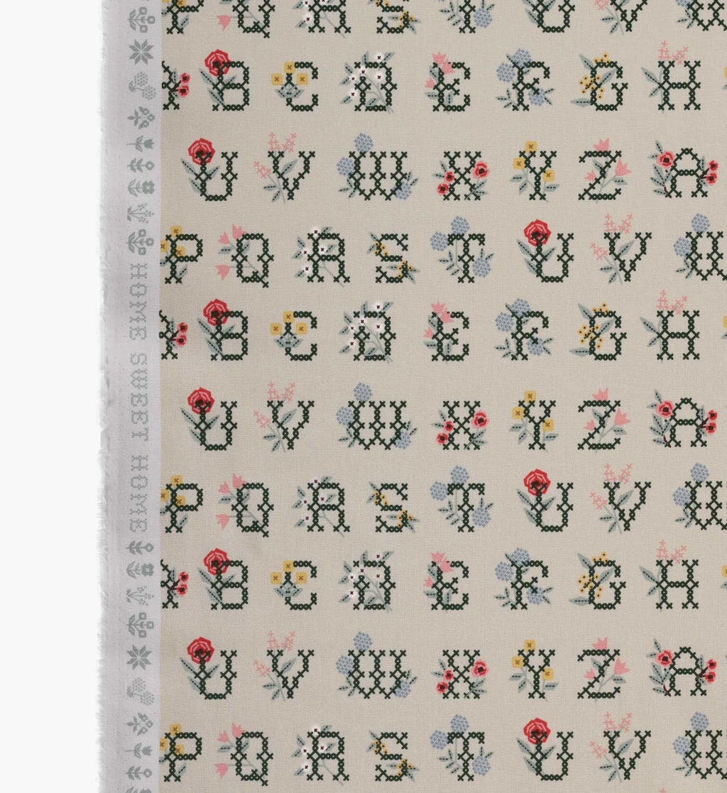 Cloverpaperco™ - Cross Stitch Letters Canvas Fabric - Linen
