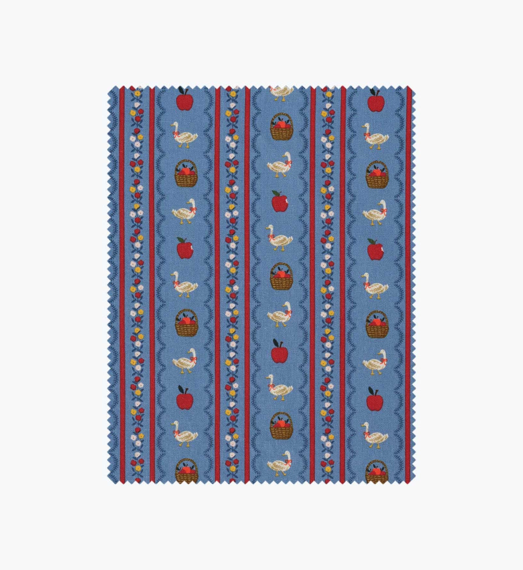 Cloverpaperco™ - Farmhouse Stripe Canvas Fabric - Blue