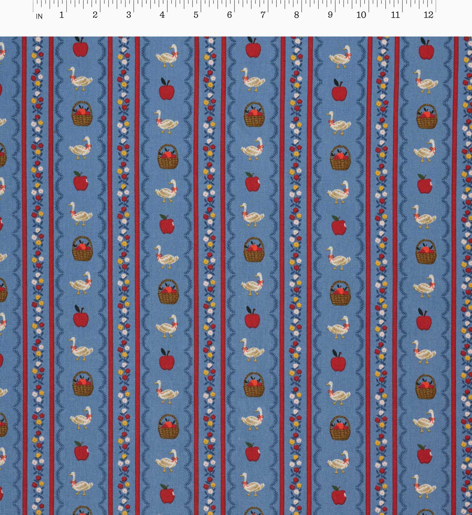 Cloverpaperco™ - Farmhouse Stripe Canvas Fabric - Blue