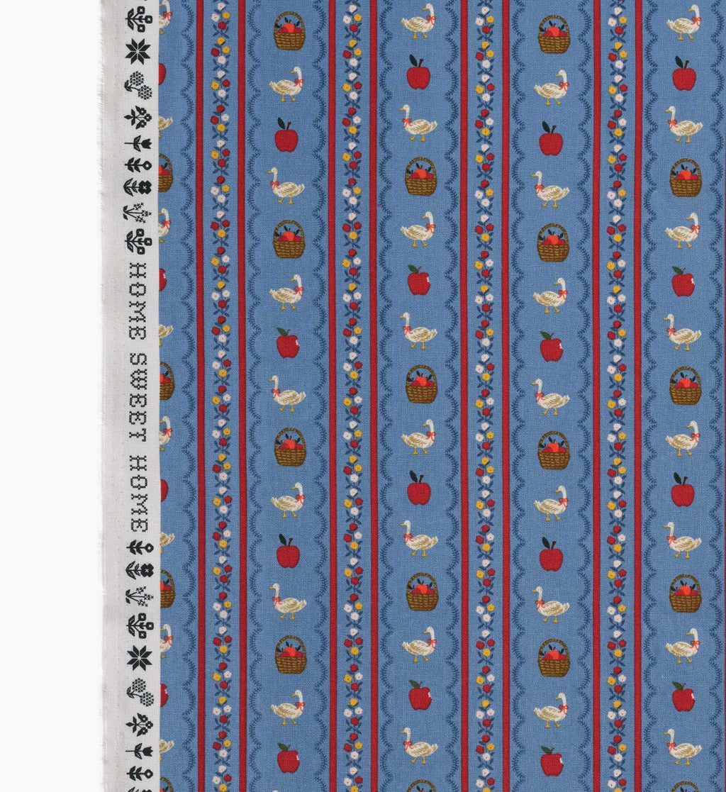 Cloverpaperco™ - Farmhouse Stripe Canvas Fabric - Blue