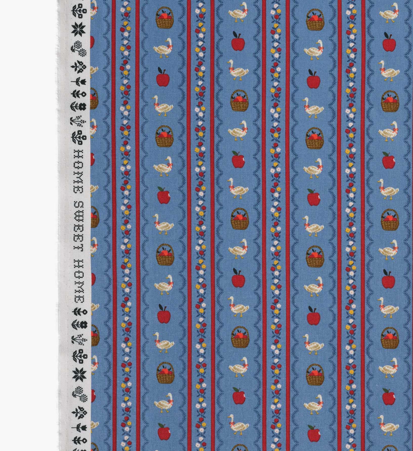 Cloverpaperco™ - Farmhouse Stripe Canvas Fabric - Blue
