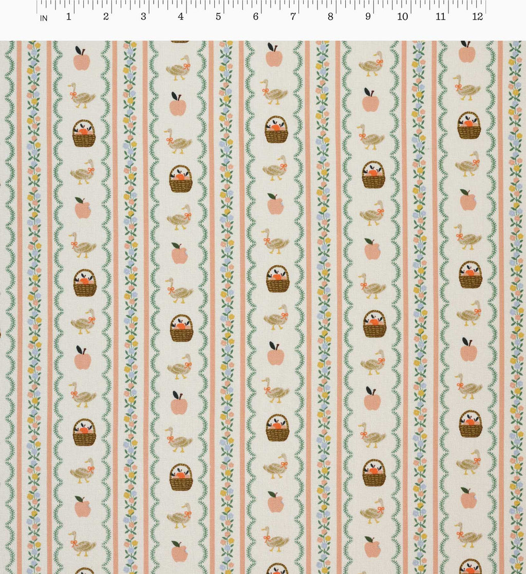 Cloverpaperco™ - Farmhouse Stripe Canvas Fabric - Cream