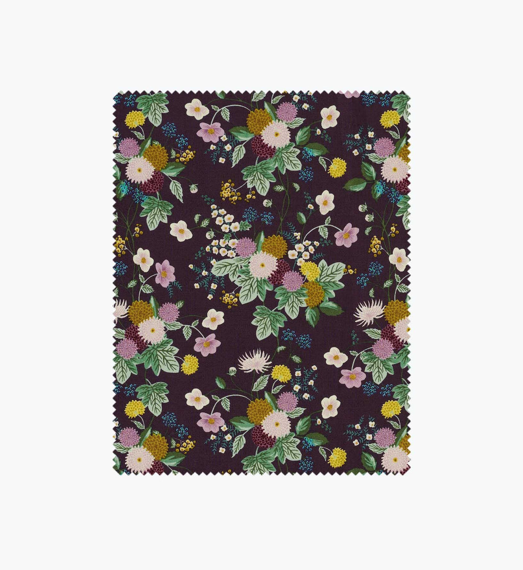 Cloverpaperco™ - Dahlia Cotton Fabric - Aubergine